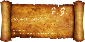 Holecz Zalán névjegykártya